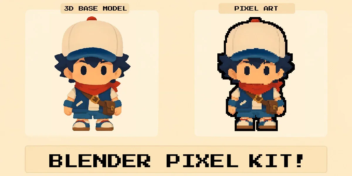 Blender Pixel Kit v1.1像素化风格渲染插件