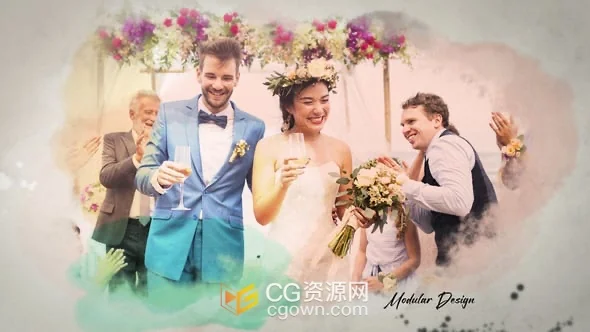 彩绘水墨动画照片视频相册动画AE模板