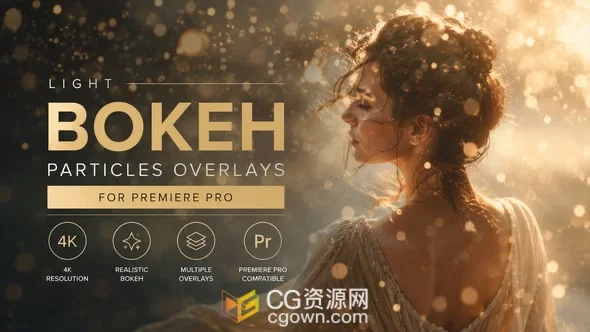 PR模板光斑散景粒子特效叠加效果MOGRT