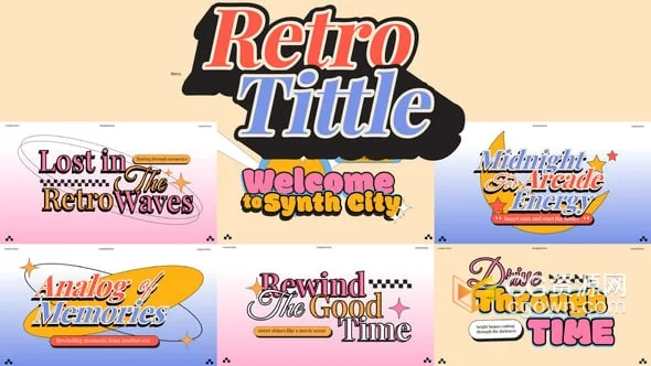 复古风格排版设计文字标题动画AE模板Retro title