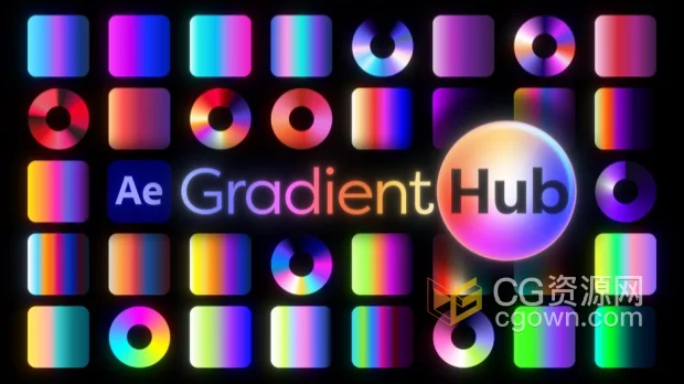 AE脚本GradientHub v1.4500种渐变预设可视化管理+视频教程