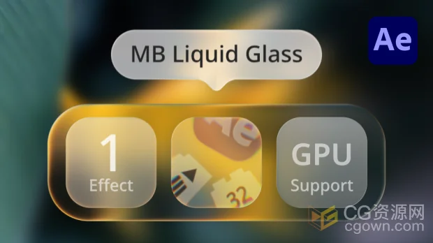 AE插件MB Liquid Glass v1.0.3 Win/Mac版生成液态玻璃折射效果