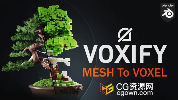 Blender插件Voxify v1.2几何节点网格转体素修改器+视频教程