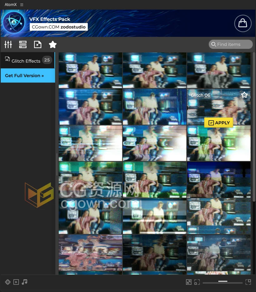 25种故障动画画成生成效果模板预设包AE脚本Glitch Effects