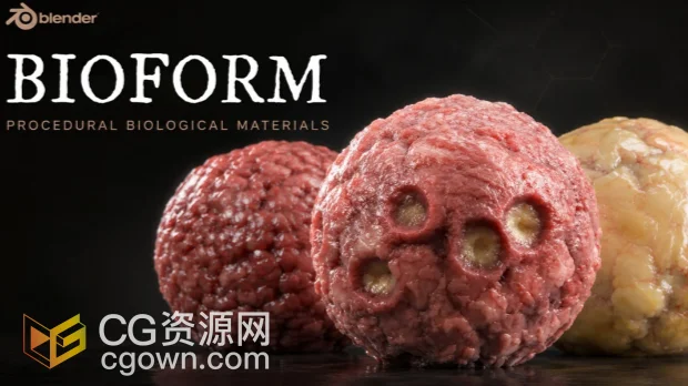Blender插件Bioform v1.0.0程序化生物细胞材质库