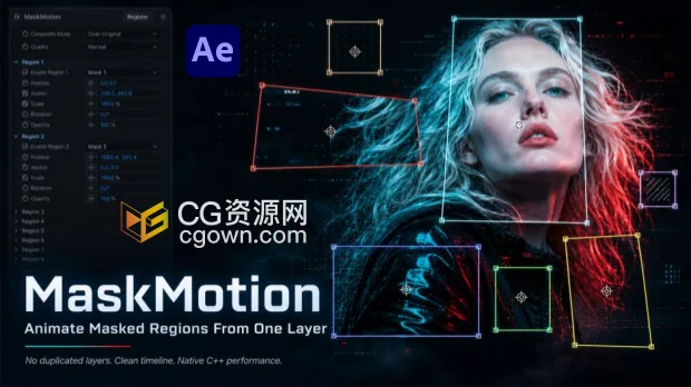 AE插件MaskMotion V1.0.0 Win/Mac版图层独立遮罩区域动画控制