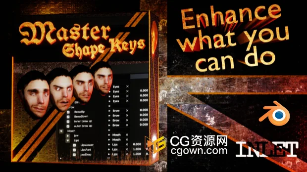 Blender插件Master Shape Keys v3.9.1形态键全能管理-CG资源网 Blender插件Master Shape Keys v3.9.1形态键全能管理