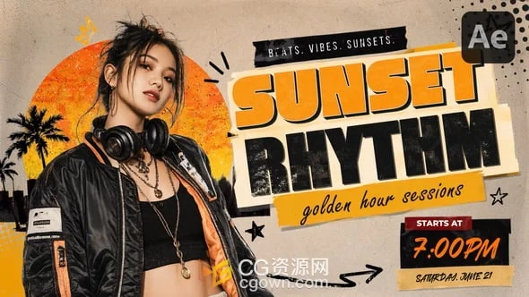 音乐节演唱会现场表演娱乐活动宣传视频动画-AE模板