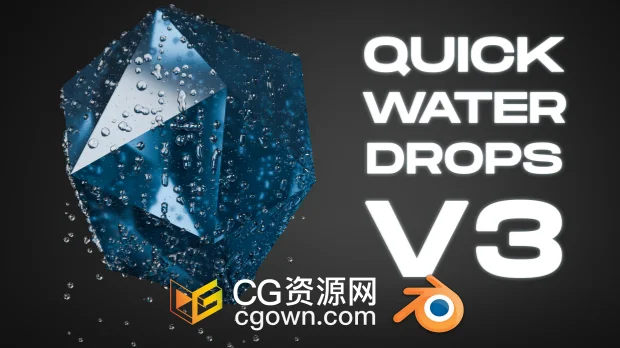 Blender插件Quick Water Drops V3.0程序化生水滴水珠冷凝水效果