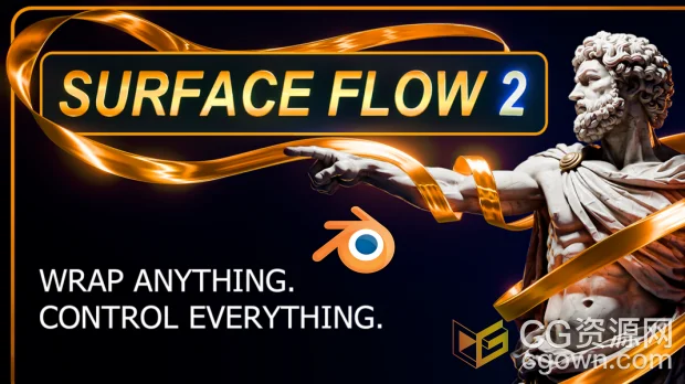 Blender插件Surfaceflow V2.0.0三维模型表面贴合修饰器工具