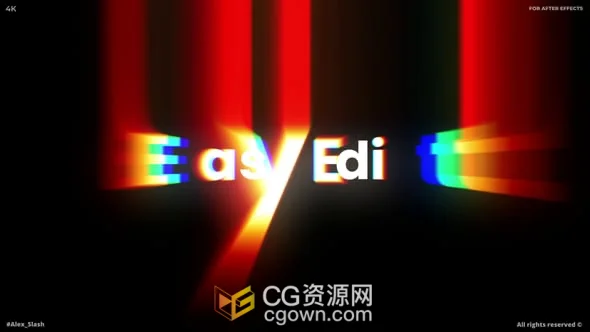 动态RGB故障文本预设‌文字标题动画-AE模板