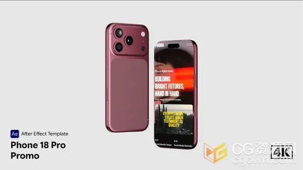 iPhone 18 Pro手机样机宣传片UI 界面/图片视频一键放入